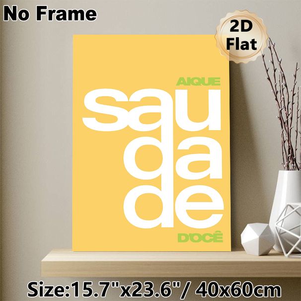 Typography Themed Painting Poster, Warm Yellow Minimalist Typographic Poster, Sleek Bold Text Design Ideal For Living Room, Bedroom, Café_maomaolike.com