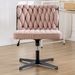 Armless Office Desk Chair No Wheels, PINK_maomaolike.com