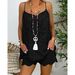 Women's temperament elegant sleeveless drawstring ruffled hollow camisole shorts suit_maomaolike.com