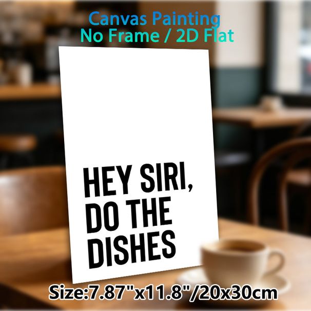 Witty Dishwashing Quote Painting Poster, Minimalist Black & White Text Poster, Playful Lighthearted Decor Ideal For Kitchen And Dining Areas_maomaolike.com