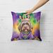 Wirehaired Pointing Griffon King Of Mardi Gras Throw Pillow Machine Washable, Indoor Outdoor Decorative Pillow For Couch, Bed Or Patio, 18Hx18W_maomaolike.com