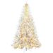 7.5 Ft Tall Prelit Artificial Christmas Tree Holiday Décor With 1518 Branches, 500 Warm White LED Lights, Auto Open, White_maomaolike.com