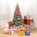 6ft Artificial Christmas Tree with LED Energy-Saving Lights, Includes 195 Pcs Pendant, Tree Skirt and Guardrails_maomaolike.com