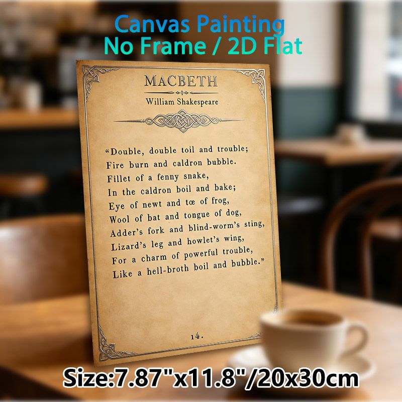 Macbeth Shakespeare Quote Painting Poster, Vintage Aged Scroll Style Poster, Classic Dramatic Verse Design, Sophisticated Decorative Piece For Home_maomaolike.com