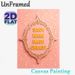 Cultural Typography & Paisley Pattern Painting Poster, Ornate Gold-framed Pink Decorative Poster, Elegant Traditional-inspired Decor Ideal For Living_maomaolike.com