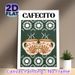 Cafecito Themed Painting Poster, Bohemian Vintage Style Illustrated Paired Clay Coffee Mugs With Floral Pattern Poster, Warm Coffee-inspired Decor_maomaolike.com