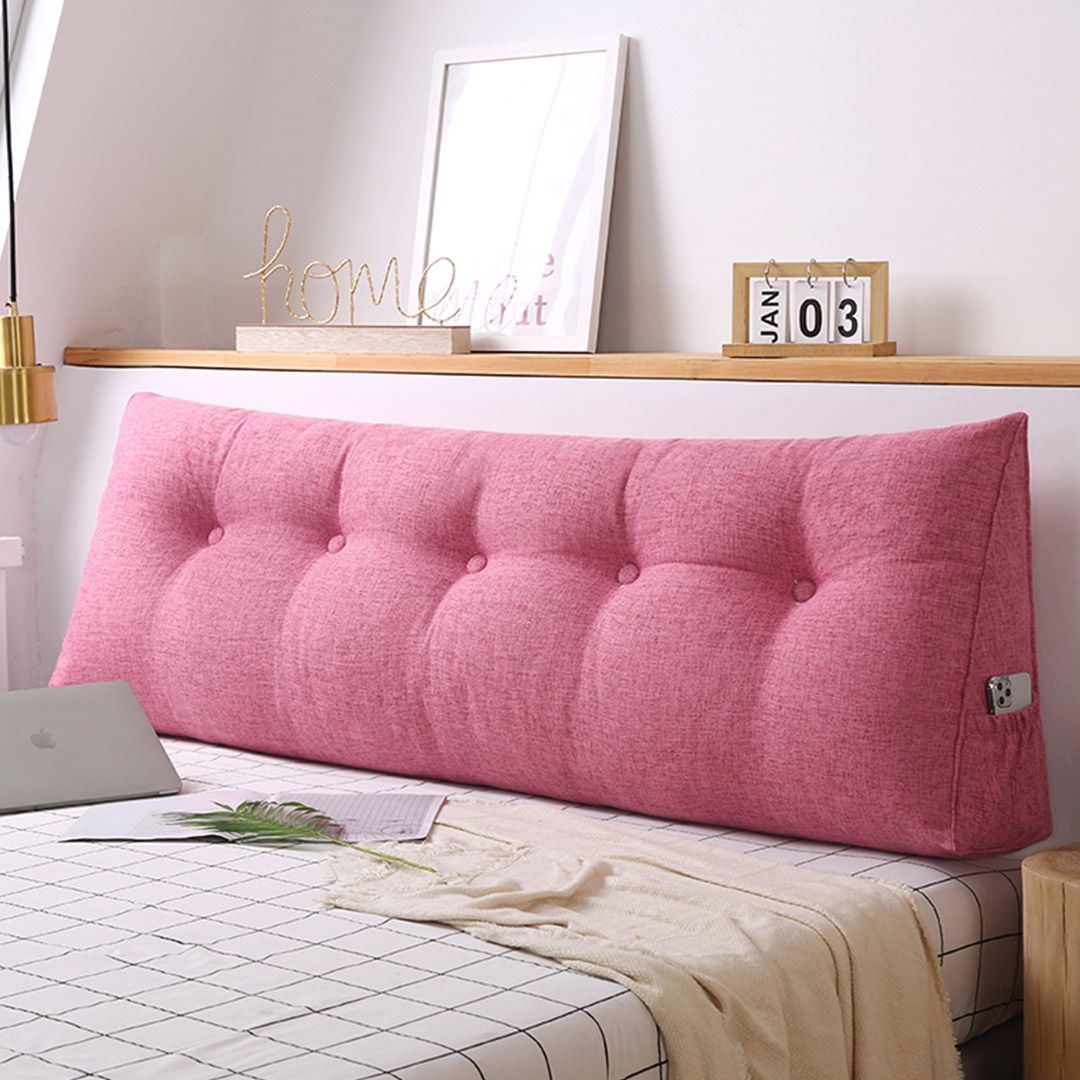 SOGA 4X 100cm Red Triangular Wedge Bed Pillow Headboard_maomaolike.com