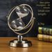 Luxury High-End Metal Globe Hourglass 3D Desktop Ornament For Living Room Wine Cabinet Office Home Decoration_maomaolike.com