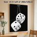 Fuzzy Dice Painting Poster, Monochrome Retro Hanging Fluffy Dice Poster, Nostalgic Stylish Decor Ideal For Home, Game Room, Garage_maomaolike.com