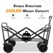 Collapsible Heavy Duty Beach Wagon Cart Outdoor Folding Utility Camping Garden Beach Cart With Universal Wheels Adjustable Handle Shopping_maomaolike.com