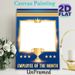 Employee Of The Month Painting Poster, Shiny Golden Trophy & Crown With Star Accents Blue-toned Poster, Ideal For Honoring Outstanding Employees_maomaolike.com