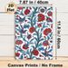 Floral & Bird Themed Painting Poster, Vibrant Ornate Botanical Poster, Rich Red Flowers & Blue Birds Decorative Artwork Ideal For Living Room, Bedroom_maomaolike.com