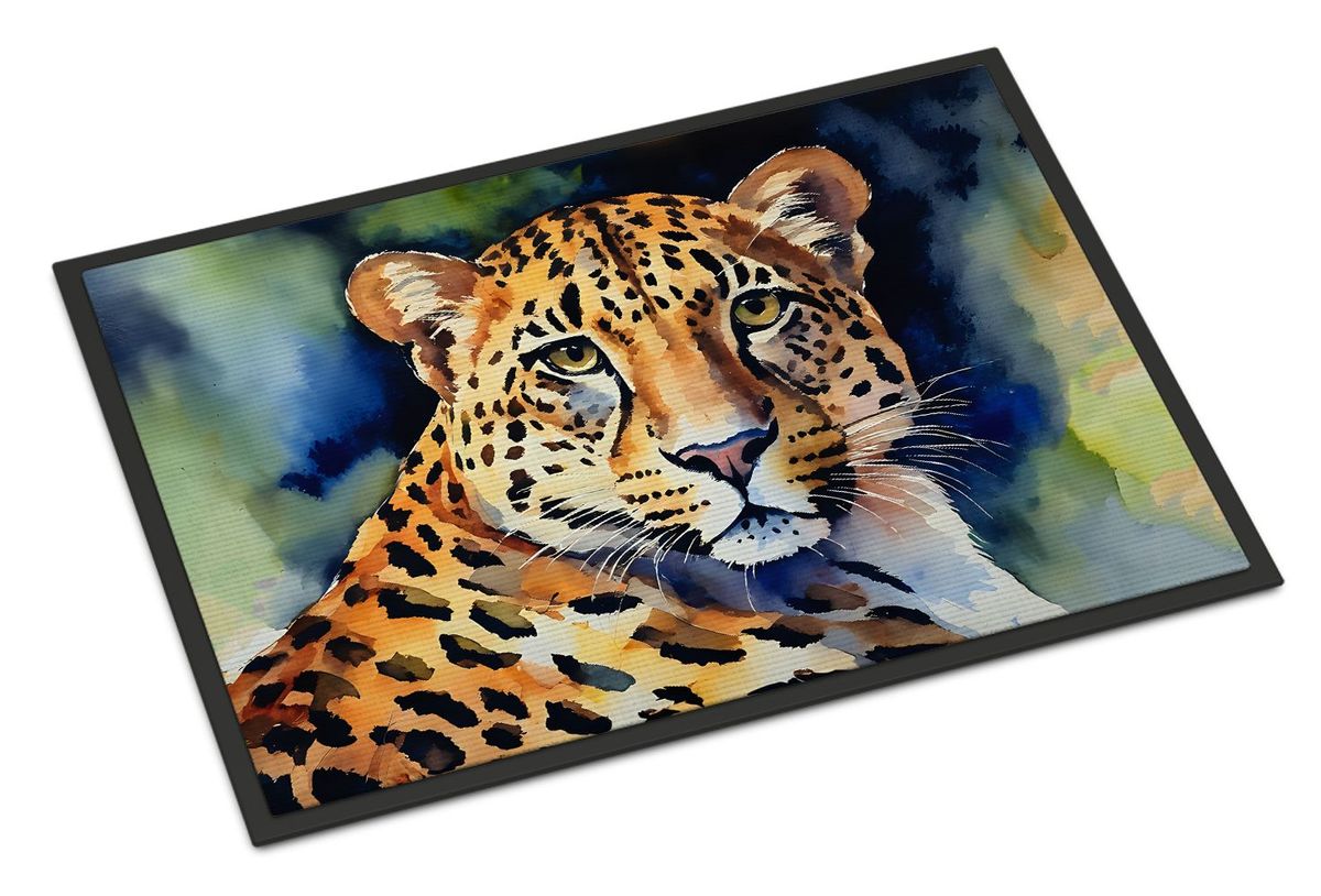 Leopard Doormat Front Door Mat Indoor Outdoor Rugs For Entryway, Non Slip Washable Low Pile, 24H X 36W_maomaolike.com