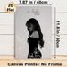 Monochrome Female Portrait Painting Poster, Elegant Black-and-white Portrait With Minimalist Line Art Floral Accents Poster, Sophisticated Wall Decor_maomaolike.com