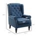 HOMCOM Button-Tufted Accent Chair With High Wingback, Rounded Cushioned Armrests And Thick Padded Seat, Blue_maomaolike.com