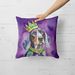 Bluetick Coonhound King Of Mardi Gras Throw Pillow Machine Washable, Indoor Outdoor Decorative Pillow For Couch, Bed Or Patio, 18Hx18W_maomaolike.com