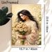Lady With Roses Painting Poster, Soft-toned Romantic Art Poster, Gentle Lady Holding Blush Roses Surrounded By Daisies, Delicate Elegant Decor Piece_maomaolike.com