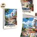 St. Augustine Florida Coastal Town Painting Poster, Vibrant Retro Scenic Poster, Picturesque Seaside Street With Bell Tower & Sailboats, Ideal_maomaolike.com