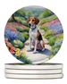 American Foxhound Spring Garden Large Sandstone Coasters Pack Of 4 Absorbent Round Coasters Decor Gifts For Men Or Women, 4 In, Multicolor_maomaolike.com