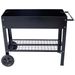 Products Elevated Mobile Raised Ergonomic Metal Planter Garden Bed For Backyard, Patio W/Wheels, Lower Shelf, Black_maomaolike.com