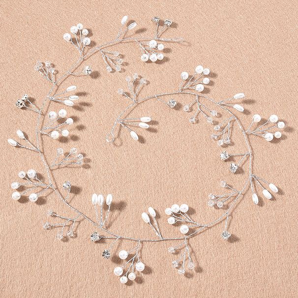 Hot Selling Bridal Hair Accessories in Europe and America Hand Woven Pearl Crystal Headbands Hairpins Wedding Dresses Bridesmaid Accessories_maomaolike.com