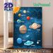 Solar System Painting Poster, Vibrant Cartoon-style Planetary Illustration Poster, Informative Design For Learning About Celestial Bodies, Ideal For_maomaolike.com