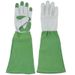Unisex Green riding long garden gardening gloves cowhide wear-resistant beekeeping anti-shock anti-stab anti-cutting anti-hot_maomaolike.com