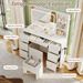 Vanity Desk With Mirror And Lights Makeup Dressing Table Vanity Table And Stool Set_maomaolike.com
