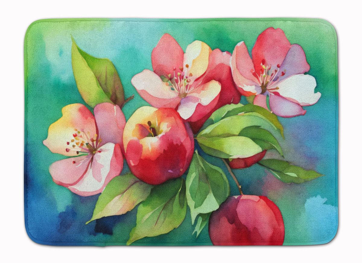 Arkansas Blossom In Watercolor Memory Foam Kitchen Mat Machine Washable Anti-Fatigue Mat Cushion Comfort Bath Mat Or Kitchen Rug_maomaolike.com