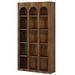 Wood Bookshelf, 5-Tier Rustic Bookcase Display Storage Shelving Unit_maomaolike.com