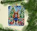 Cavalier Spaniel Christmas Reindeer Porcelain Ornament Christmas Tree Hanging Decorations For Home Christmas Holiday, Rectangle, Gift, Multicolor_maomaolike.com