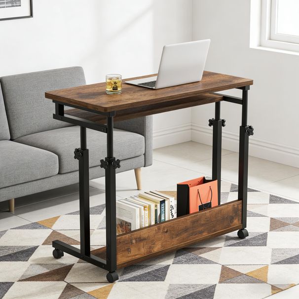 Office Desk With Wheels,Convenient Laptop Table,Height Adjustable Office Desk_maomaolike.com