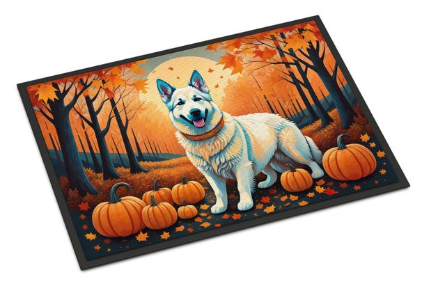 White German Shepherd Fall Doormat Front Door Mat Indoor Outdoor Rugs For Entryway, Non Slip Washable Low Pile, 24H X 36W_maomaolike.com