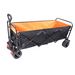 Big Large Capacity Folding Cart Extra Long Extender Wagon Cart Folding Wagon Garden Shopping Beach Cart (black + Orange)_maomaolike.com