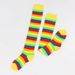Unisex Rainbow striped socks Holiday party stockings Colorful over-the-knee stockings women's socks party stockings_maomaolike.com