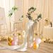 2 Pack 31.5 Inch Golden Flower Stand With 2-Layer Acrylic Pane Metal Flower Display Rack Tables Centerpieces Floor Geometric Column Vases For T-Stage Wedding Birthday Party Decorations_maomaolike.com