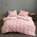 Home Textile Solid Color Sanded Bedding Set_maomaolike.com