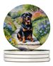 Rottweiler Spring Path Large Sandstone Coasters Pack Of 4 Absorbent Round Coasters Decor Gifts For Men Or Women, 4 In, Multicolor_maomaolike.com