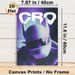 Cyber Racing Helmet Painting Poster, Vibrant Cyberpunk-style Gradient Purple-blue Helmet With "CRO" Text Poster, Stylish Futuristic Decor For Game_maomaolike.com