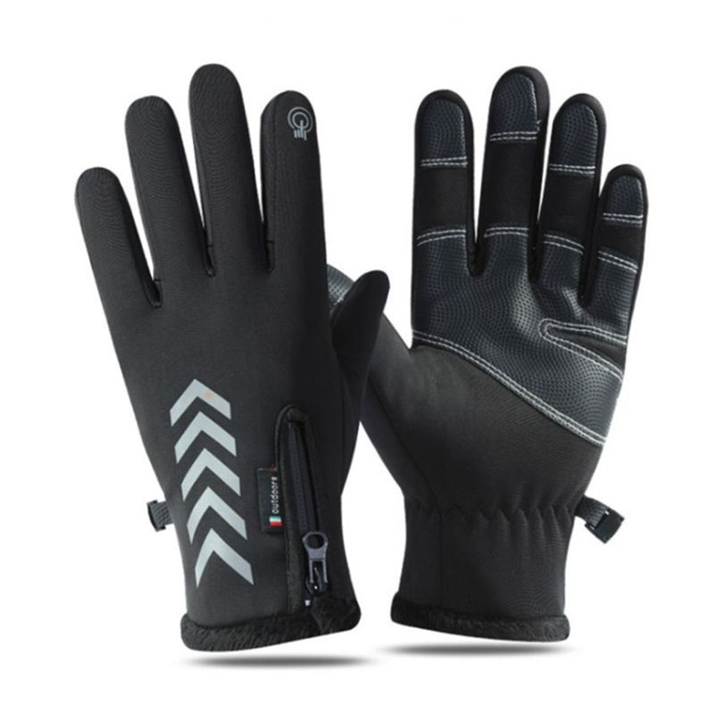 Apparel Accessories Touch Screen Warm Windproof Waterproof Cycling Zipper Sports Plus Velvet Mountaineering Skiing Gloves_maomaolike.com