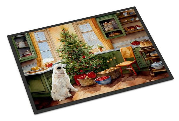 Great Pyrenees Christmas Cookies Doormat Front Door Mat Indoor Outdoor Rugs For Entryway, Non Slip Washable Low Pile, 24H X 36W_maomaolike.com