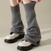 Flared autumn/winter knit all-over warm socks Pile socks Solid color calf socks y2k Spice Girls leg set feet_maomaolike.com