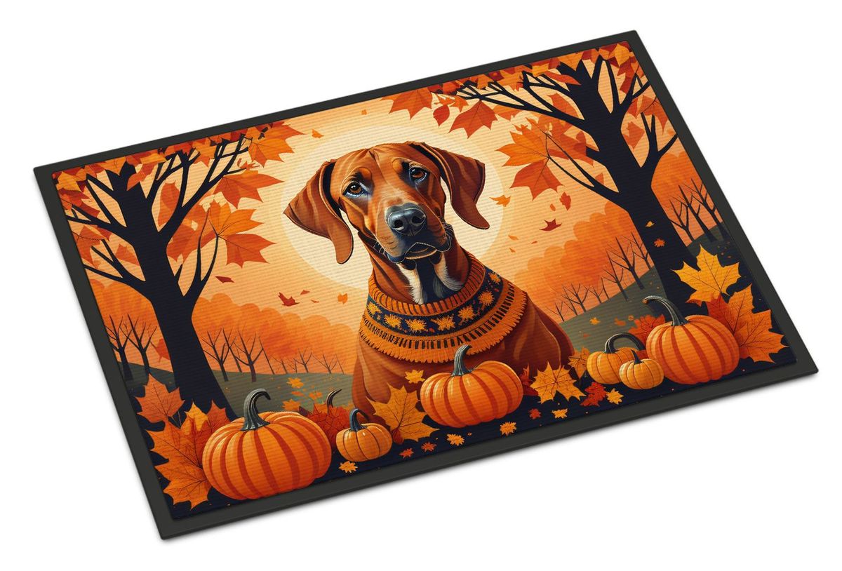 Rhodesian Ridgeback Fall Doormat Front Door Mat Indoor Outdoor Rugs For Entryway, Non Slip Washable Low Pile, 24H X 36W_maomaolike.com