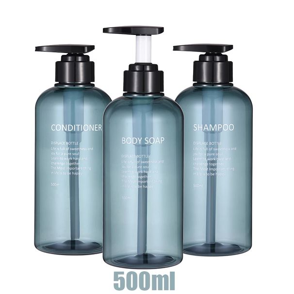 Refillable Conditioner Body Wash Set Printed Letters Bathroom Soap Bottle Dispenser Shower Pump Shampoo Dispen_maomaolike.com