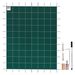 VEVOR Pool Safety Cover Fits 16x30ft Rectangle Inground Safety Pool Cover Green Mesh Solid Pool Safety Cover For Swimming Pool Winter Safety Cover_maomaolike.com