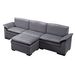 117.7' Sectional Sofa With Ottoman Dark Gray_maomaolike.com
