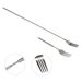 BBQ Dinner Fruit Dessert Handle Stainless Steel Cutlery Telescopic Extendable Fork_maomaolike.com