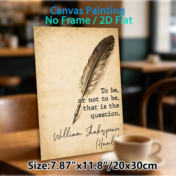 Shakespeare Hamlet Quote Painting Poster, Vintage Aged Paper & Feather Pen Style Poster, Timeless Literary Quote Decor Ideal For Home Office, Study_maomaolike.com
