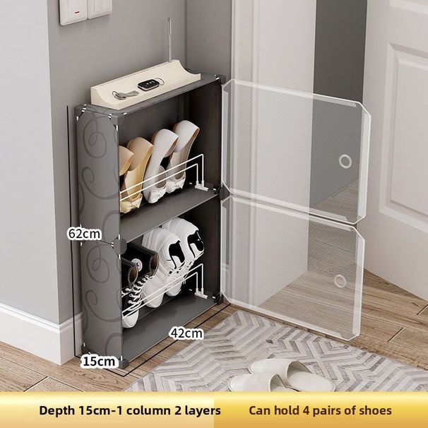 Ultra-thin Shoe Cabinet, Modern Minimalist Entryway Cabinet For Home Use, New Narrow 15cm Storage Shoe Rack For Small Apartments_maomaolike.com