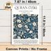 Quran Verse (7:156) Floral Painting Poster, Rich Dark Blue Vintage Floral Pattern Poster, Inspirational Religious Verse Decor Suitable For Home_maomaolike.com